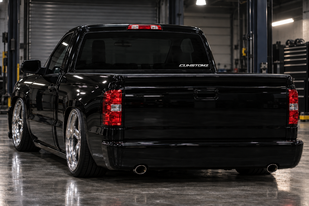 10-inch CUHSTOMZ chrome decal on SS clone rear window mockup
