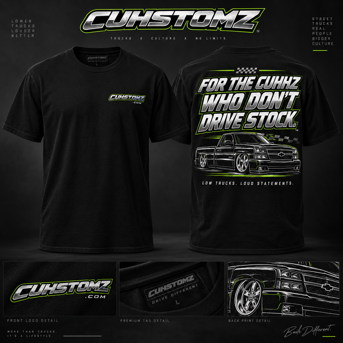 Front and back CUHSTOMZ Street Truck tee concept